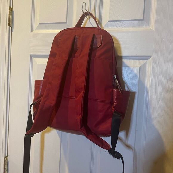 Tutilo Synthetic leather & Nylon Red padded Backpack gold tone hardwares . main image 10